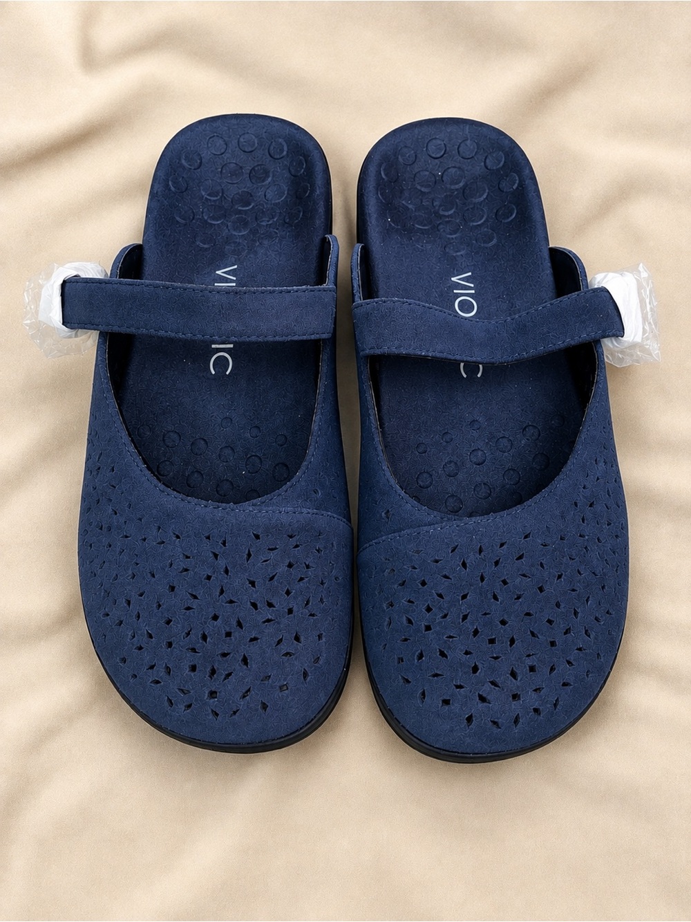 Vionic Kids Navy Blue Mary Jane Slip-On Clog